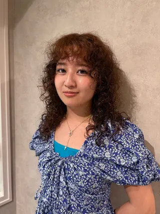 セミロング mao 暖色 海外風カラー🌿❤️のヘアスタイル