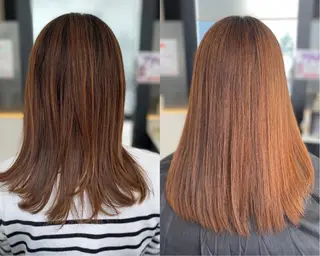 ロング YASU🍎CUT 赤系カラー/ヘアケアのヘアスタイル