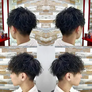 ショート パーマ メンズ "PEPPU "所属・派手髪、ハイトーン ショートヘアShinのヘアスタイル