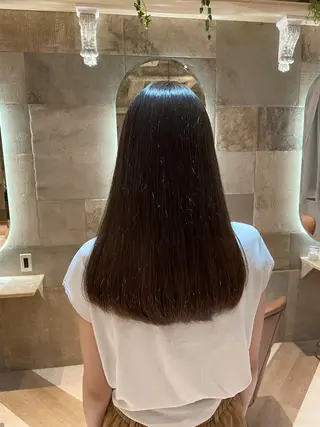 ミディアム カラー パーマ 栗原 瑠世のヘアスタイル