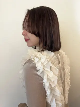 ショート 上品な暖色/丸みボブ Chie🪷のヘアスタイル