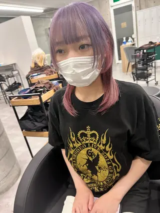 セミロング カラー 艶髪✨ブリーチ職人 井手正康のヘアスタイル