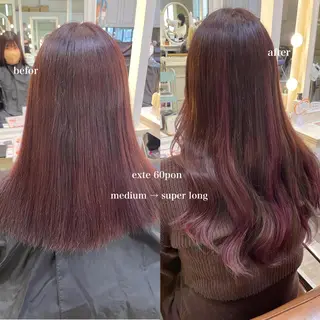 セミロング カラー エクステ/ハイトーン 🐏☁️miminaのヘアスタイル