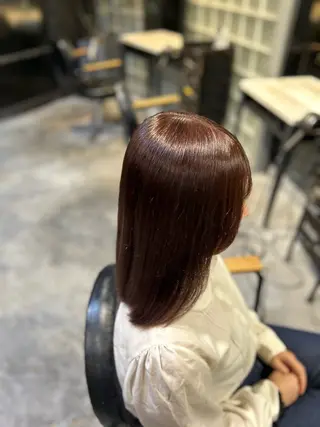 ミディアム 🌷ブリーチ縮毛矯正 /mina🌷のヘアスタイル