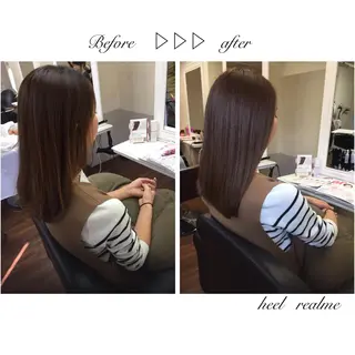 セミロング カラー パーマ 成松 勇治のヘアスタイル