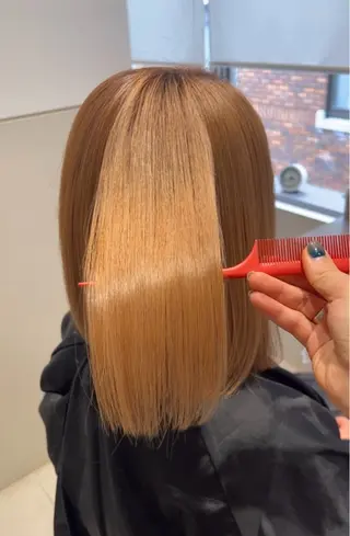 ミディアム レイヤー:透けカラー :髪質改善🌼✨のヘアスタイル