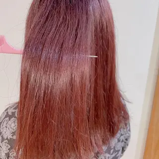 ロング カラー ヘアアレンジ なつき/艶ピンク/ girly hairのヘアスタイル