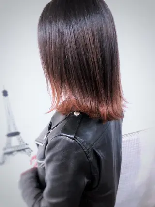 セミロング カラー 山本 芳喜のヘアスタイル