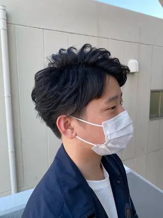 ミディアム パーマ メンズ 柳澤 和也のヘアスタイル