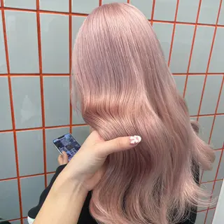 ロング カラー ハイトーン/韓国ヘア 🎀momo🎀のヘアスタイル