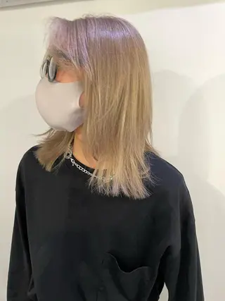 ミディアム カラー silo所属・silo MOKA 顔周りカット🦦のヘアスタイル