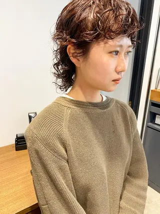 ショート カラー パーマ ヘアアレンジ メンズ キッズ ネイル マツエク・マツパ パーマスタイル🔅 sayacaのヘアスタイル