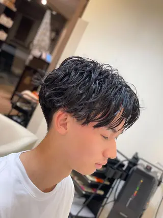 ミディアム パーマ メンズ メンズパーマ 赤司 泰樹のヘアスタイル