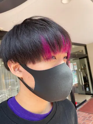 カラー メンズ ボブ/インナーカラー /眉毛/Miyuのヘアスタイル