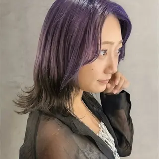 ミディアム カラー nui所属・清水優/レイヤー/ ボブ/髪質改善のヘアスタイル