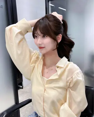 カラー 韓国レイヤーカット 髪質改善▫️水野有真のヘアスタイル