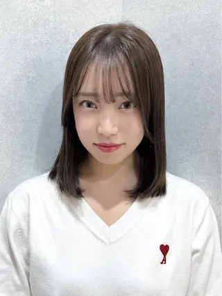 ミディアム カラー 透明感カラー/韓国 レイヤーmomokaのヘアスタイル