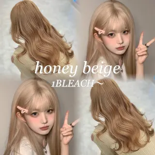 ロング カラー ベージュ‎/ダブルカ ラー/RINKA🎀のヘアスタイル