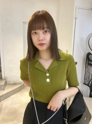 ミディアム カラー 顔周りカット/透明感 カラー✂️MEIのヘアスタイル
