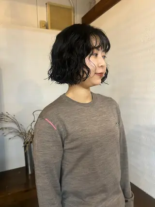 パーマ かおん/パーマ \ウルフパーマのヘアスタイル