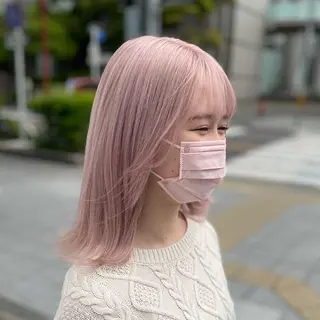 ミディアム GIMMICK pasha所属・asumi/栄/ハイ トーン/ブリーチ/のヘアスタイル