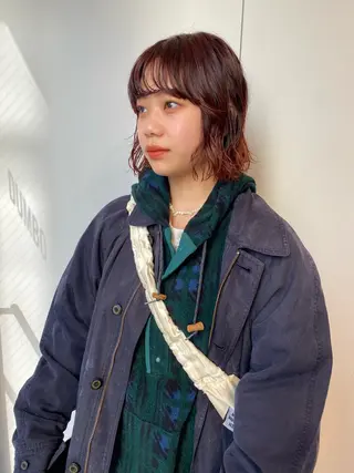 ミディアム カラー パーマ ヘアアレンジ メンズ キッズ ネイル マツエク・マツパ アイブロウ パーマスタイル🔅 sayacaのヘアスタイル