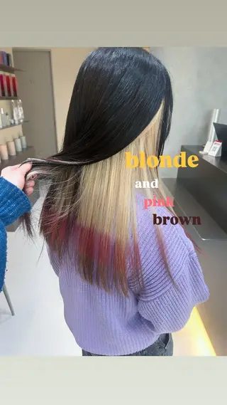 ロング カラー 表参道美容師ゆいか ♡ミディアムレイヤーのヘアスタイル