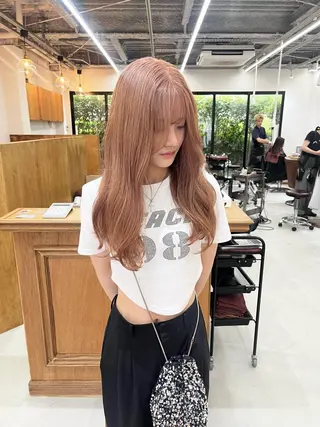 ロング カラー ヘアアレンジ esu 心斎橋店所属・ena/ブリーチなし 心斎橋・ベージュ🎀のヘアスタイル