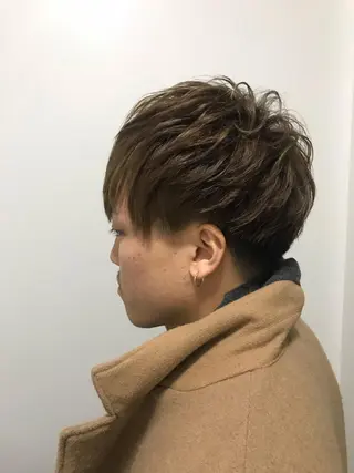 ショート カラー パーマ メンズ Rayt  hair所属・Rayt hair レイトヘアーのヘアスタイル