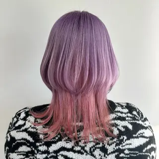 セミロング カラー akane🤍 ブリーチ/ベージュのヘアスタイル