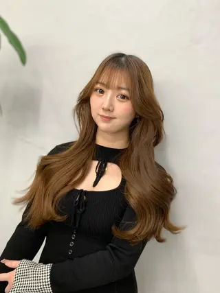 ロング shes茶屋町アリサ 🎀顔周り×韓国風のヘアスタイル