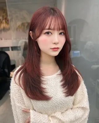ロング カラー 韓国ヘア×髪質改善 サロンmareのヘアスタイル