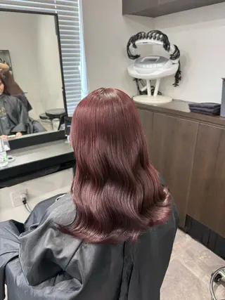 ロング カラー ヘアアレンジ 💗暖色特化ピンク/ 赤髪💗HARUNAのヘアスタイル