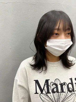 ミディアム カラー 🌱小顔魅せカット 透明感カラー/泉綺のヘアスタイル