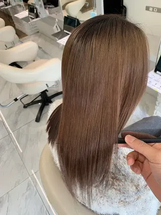 セミロング 髪質改善&縮毛矯正 池本　有宏のヘアスタイル