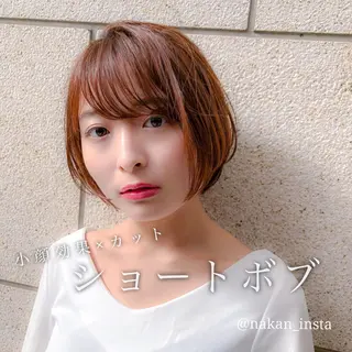 ショート カラー 顔周りレイヤー/ボブ 銀座✨中野まさひろのヘアスタイル