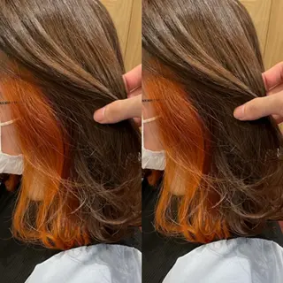 ミディアム カラー 細沼 葵のヘアスタイル