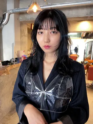 セミロング カラー パーマ パーマ/レイヤー 岩山丈一郎のヘアスタイル