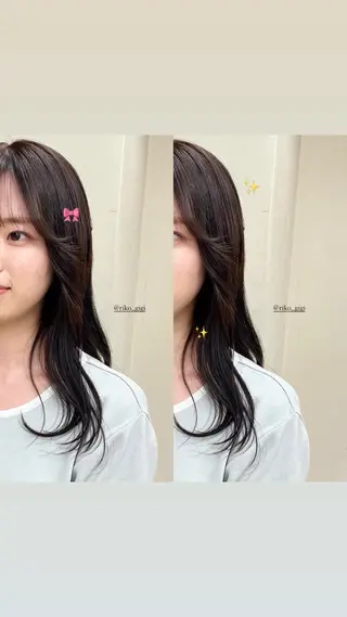 ロング カラー Gigi 代々木所属・りこ 11/4空きありのヘアスタイル