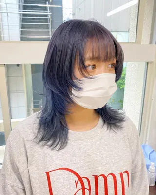 ショート カラー レイヤーウルフ エクステ磯部のヘアスタイル