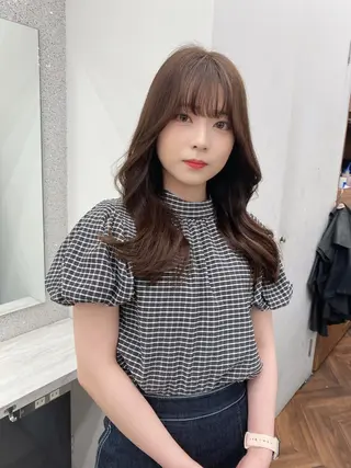 ロング 京都レイヤーカット/ 縮毛矯正/羽柴りくのマツエク・マツパデザイン