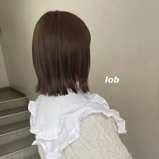 ミディアム 切りっぱなしボブ ソノキユウカのヘアスタイル