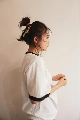 セミロング ヘアアレンジ メンズハイトーン/栄 /イトウタケルのヘアスタイル