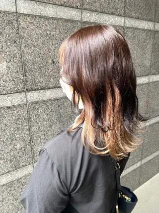 ミディアム カラー 美髪改善・ブリーチ tadasuke⭐️のヘアスタイル