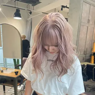 ロング カラー ヘアアレンジ 🩵ྀིハイトーン みほ🎀🫐のヘアスタイル
