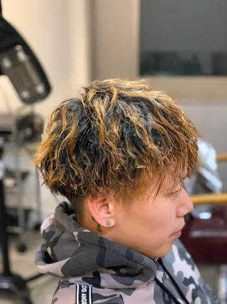 ショート パーマ メンズ CECIL hair なんば店所属・メンズパーマ 艶髪☆店長☆有馬のヘアスタイル