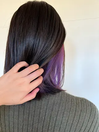 ミディアム カラー 大石 祐那のヘアスタイル