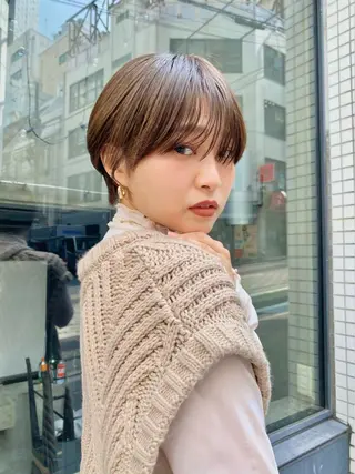 ショート カラー ボブ/縮毛矯正/ レイヤー/塚田のヘアスタイル