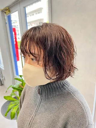 ショート パーマ 🦩レイヤー|透明感 カラー🦩makoのヘアスタイル