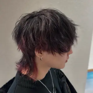 ミディアム カラー メンズ 🐺ウルフ特化🐺 毛流れパーマ/Ryoのヘアスタイル